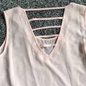 Peach colored fancy tank top
